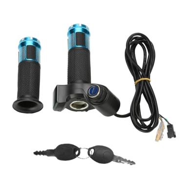 Imagem de Aceptação de Bicicleta Elétrica Grip, Twists Breple Brep Com Tela LED Tela Em Tempo Real Monitor de Tensão Tecla de Tecla para Scooter de Bicicleta Elétrica Universal (Azul)