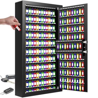 Imagem de Armário de chave com combinação de 254 chaves, caixa anti-roubo com etiquetas de chave, organizador de chaves resistente, suporte de parede para carro, garagem, casa, aluguel, escritório, negócios