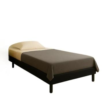 Imagem de Base Cama Box Solteiro Dobrável 3 em 1: Cama, Colchão e Cadeira Espreguiçadeira, Reforçada e Desmontável, Fácil Montagem 88x188cm(Preto)