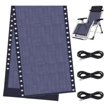 Imagem de DICOSMETIC Conjunto de tecido de substituição de cadeira de descanso de 160 cm x 43 cm, tecido de substituição de cadeira de gravidade zero com kit de cordão elástico para poltronas reclináveis de