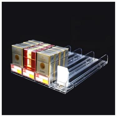 Imagem de Pacote com 20 empurradores de prateleira de gôndola com mola, expositor de acrílico para lojas de conveniência e cigarros, organizador automático para produtos (6,4 x 28 cm/2,52 x 11,02 pol.)