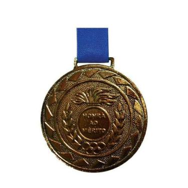 Imagem de Medalha de Bronze M60 Esportiva Honra ao Mérito C/Fita Azul - Crespar