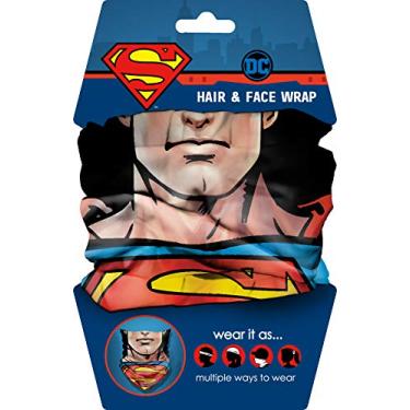 Imagem de Spoontiques Envoltórios para cabelo e rosto – Bandana multifuncional – Faixa de cabeça – Cachecol – Polaina de pescoço – Balaclava – Superman, 22,8 cm x 45,7 cm x 0,3 cm (19871)