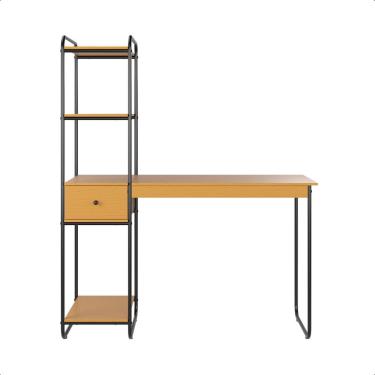 Imagem de Mesa Escritório Aço Vintage Indutrial Office 4 Prateleiras Criare