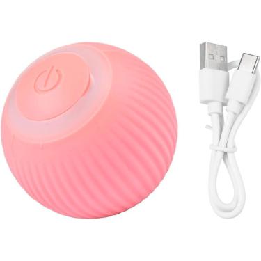 Imagem de Bola Giratoria Inteligente Pet Felino Usb Bateria Recarregavel Rosa