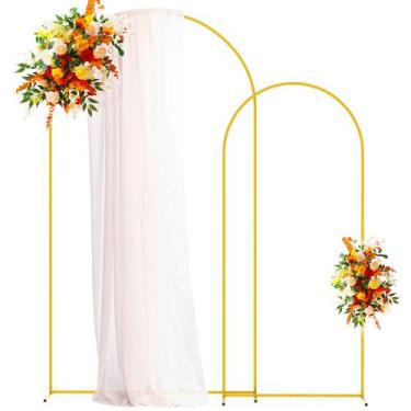 Imagem de Conjunto de suportes de arco de casamento Putros Metal Arch Backdrop G
