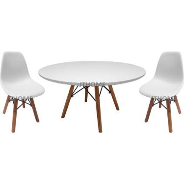 Imagem de Mesa Redonda 80cm Eiffel Preto 2 cadeira Infantil  - JTHOME