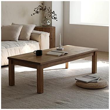 Imagem de Mesa de centro, tatami, janela, sala de estar, mesa flutuante Zen, multifuncional, retangular, de madeira, casa de fazenda, mesa de coquetel (A 80 x 60 x 45 cm)