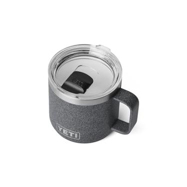 Imagem de YETI Rambler Caneca empilhável forrada de cerâmica de 400 ml, isolada a vácuo, aço inoxidável com tampa MagSlider, pedra preta