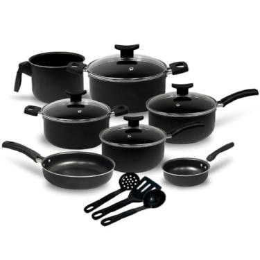 Imagem de Jogo De Panelas Antiaderente 10 Pçs Kit Conjunto (Preto)