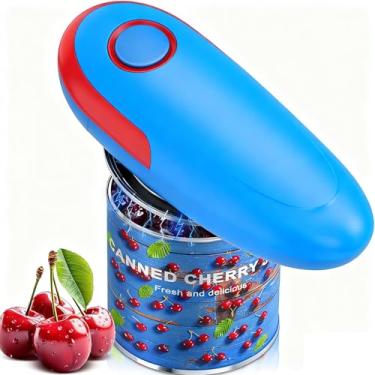 Imagem de Abridor de lata elétrico - borda lisa (sem afiada), portátil automático, portátil para acampamento - fácil para pacientes com artrite, melhor utensílio de cozinha