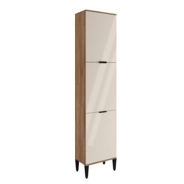 Imagem de Paneleiro Miami 3 Portas 5 Prateleiras Carraro Freijó Com Off White