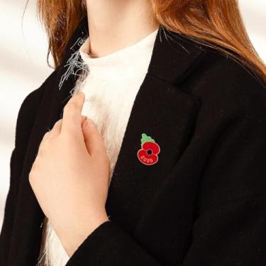 Imagem de 1 broche de papoula do 80º aniversário da vitória na Segunda Guerra Mundial, broche do dia da vitória, fivela decorativa para mochila