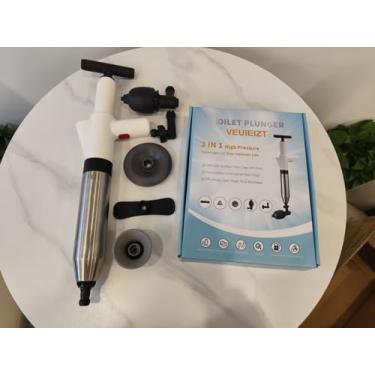 Imagem de Desentupidor de vaso sanitário, removedor de entupimento de drenagem, Blaster de drenagem de ar de alta pressão com barômetro em tempo real Ferramentas de encanamento de pia de cobra potente, êmbolo