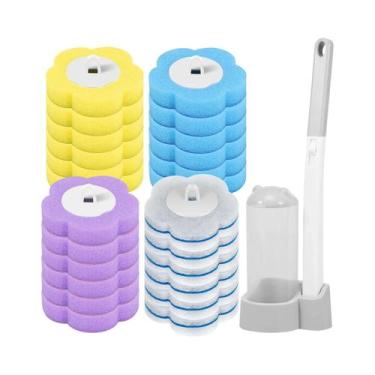 Imagem de Conjunto De Escova Sanitária Descartável Com Suporte E Kit De Limpeza 