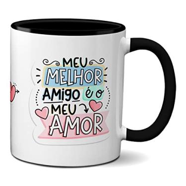 Imagem de Caneca Namorados Fofos Te Amo Meu Melhor Amigo É O Meu Amor (Preta)