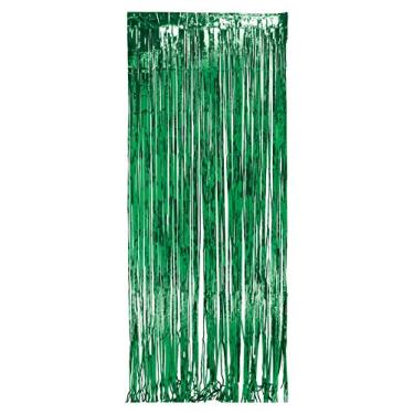 Imagem de Creative Converting Cortina de porta com franja de alumínio, 8 x 20 cm, verde