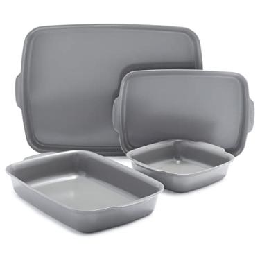 Imagem de GreenPan Premiere Ovenware Conjunto de 4 peças de cerâmica antiaderente saudável, alumínio fundido, livre de PFAS, cinza