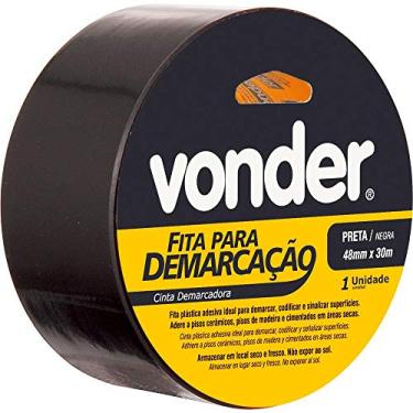 Imagem de Fita Adesiva para Demarcação 48 x 30 M Preta, Vonder VDO2226