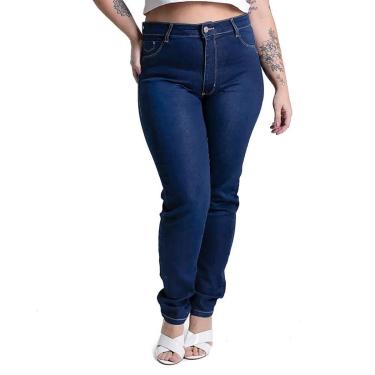 Imagem de Calça Jeans Feminina Sawary Plus Size Skinny Azul Escuro-Feminino