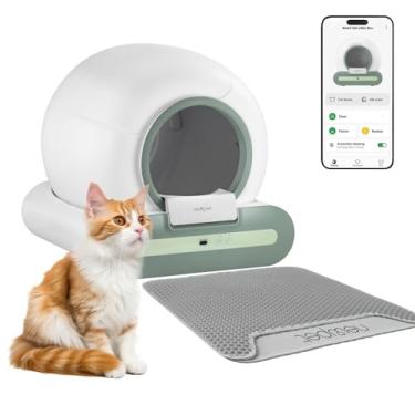 Imagem de Caixa de areia para gatos com autolimpeza, caixa de areia automática para gatos de grande capacidade, caixa de areia para gatos com sensor de movimento inteligente e controle por APP para vários gatos