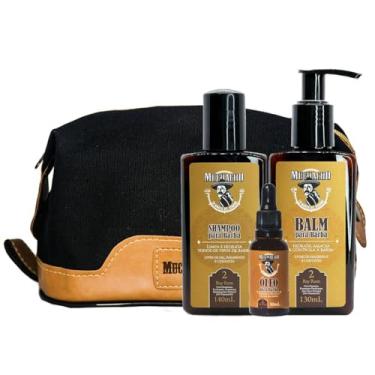 Imagem de Kit com Shampoo para Barba + Balm para Barba + Óleo para Barba Frasco - Muchacho Bay Rum + Necessaire Masculina Monterrey