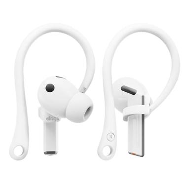 Imagem de elago Ganchos de ouvido compatível com fones de ouvido Samsung Galaxy Buds 3 e Galaxy Buds 3 Pro, antiderrapante, design ergonômico, ajuste confortável (branco)