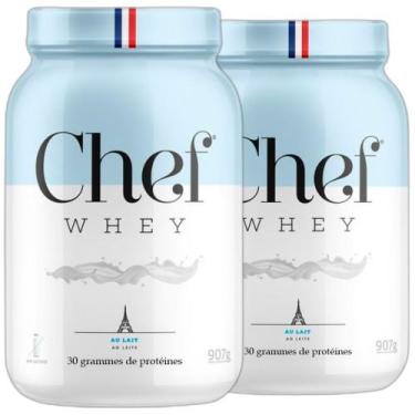 Imagem de Combo 2 Whey Sem Lactose Muita Proteina Ao Leite 907G - Chef - Chef Wh