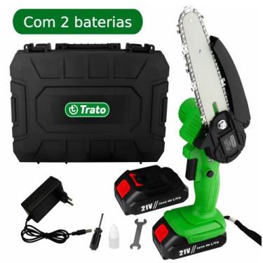Imagem de Mini Motosserra Elétrica Portátil 21V Mini Eletrosserra c/2 Baterias L