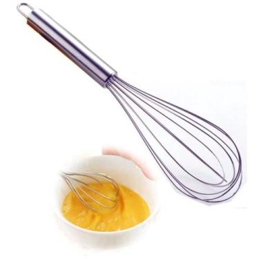Imagem de Batedor De Ovos Gourmet Fouet Omelete Bolo Cozinha Aço Inox Pequeno - 