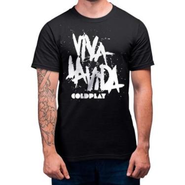 Imagem de Camiseta Masculina Banda Coldplay Viva Lá Vida! - SEMPRENALUTA, Preto,