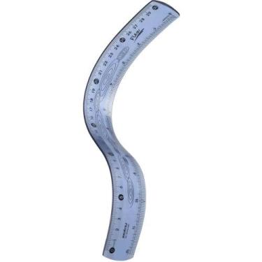 Imagem de Régua Mole Flexível 30CM Azul - Pacote com 10 Unidades - Waleu