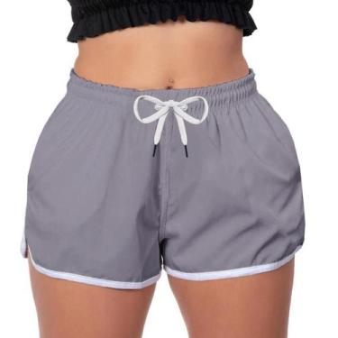 Imagem de Short Praia Feminino Cor Roxo Claro Poliéster Soltinho - MP Moda Mascu