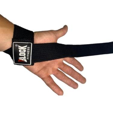 Imagem de Tala STRAP Academia Musculação exercício funcional 100% Algodão PRETO 