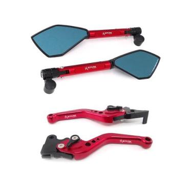 Imagem de Manete Esportivo Retrovisor Motocicleta NXR Bros 125 150 160 Lona - No