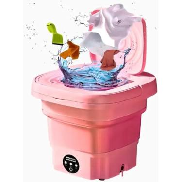 Imagem de Mini máquina de lavar roupa portátil 6L Grande Capacidade com Spin Dryer, Balde para Roupas, Viajens, Roupa Interior para Casa