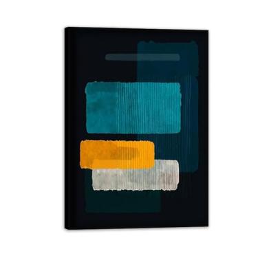 Imagem de Mark Rothko Réplica de arte azul e preta foto de alto nível, minimalista, impressões, pintura, sala de estar, decoração de casa, 55 x 40 cm (22 x 16 pol), moldura preta