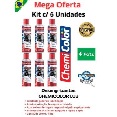 Imagem de Óleo Desengripante Chemicolor Lubrificante Spray 6x 300 ml