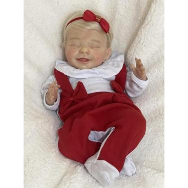 Imagem de Bebe Reborn Menina Dormindo Realista Pronta Entrega Tecido - Ana Dolls