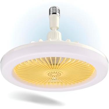 Imagem de Luminária Ventilador de Teto LED, 30W, 3 Velocidades, 3 Temperaturas de Cor, 23cm, Controle Remoto, Branco