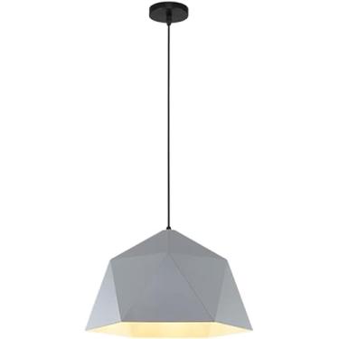Imagem de Luzes Pendentes De Decoração Para Casa E27 Lâmpada Suspensa De Cabeça única Sombra De Luz De Teto Colorida Industrial Lustre De Teto De Estilo Europeu Para Quarto Cozinha Ilh, Agray