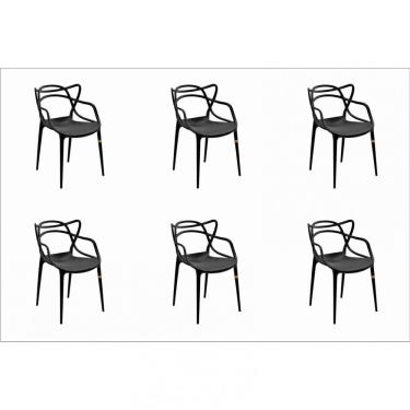 Imagem de Conjunto 6 Cadeiras Allegra Rivatti Preto
