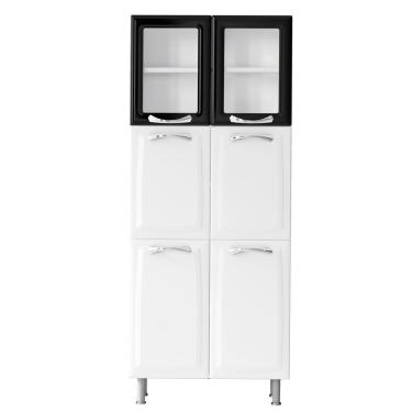 Imagem de Paneleiro Duplo 80Cm 6 Portas Premium Itatiaia Branco/Preto