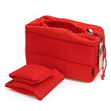 Imagem de Koolertron Bolsa de fotos à prova de choque para câmera SLR TLR com divisória acolchoada, pode ser colocada diretamente na bolsa da câmera SLR com compartimento livremente ajustável