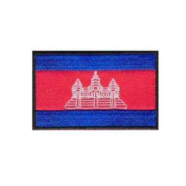 Imagem de Ruoming Ruoming 1 PÇ PÇ Emblema de Bandeira Nacional, 8 x 5 cm, Adesivos Bordados para Roupas, Bolsas (Camboja)