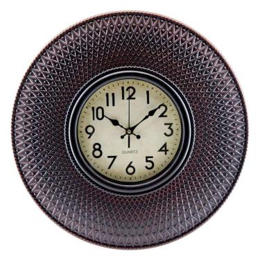 Imagem de Relógio De Parede Decorativo Clássico 40cm Cobre