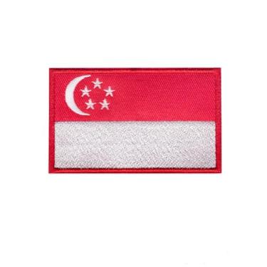 Imagem de Ruoming Ruoming 1 peça bandeira nacional 5 adesivos de ferro, 8 x 5 cm, adesivos bordados para roupas, bolsas (Cingapura)