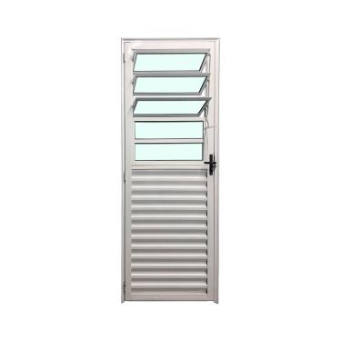 Imagem de Porta Basculante Branco D 210x80 Linha 25 Esmeralda Vidro Liso