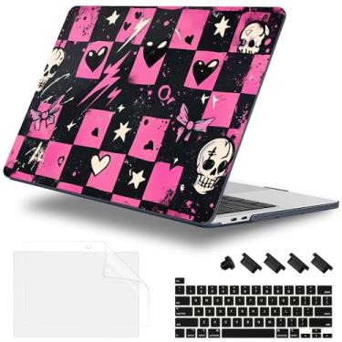 Imagem de Lepeoac Capa para MacBook Pro de 13 polegadas com/sem Touch Bar (2016-2022, M2 A2338 M1 A2289 A2251 A2159 A1989 A1706 A1708), capa rígida + capa de teclado + plugue de poeira, tabuleiro de xadrez pop