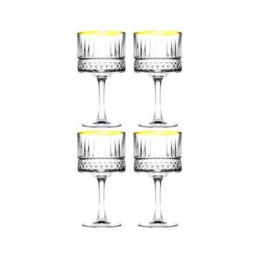 Imagem de Conjunto de Taças para Coquetel Pasabahce Elysia Gold em Vidro 500ml - 4 Peças